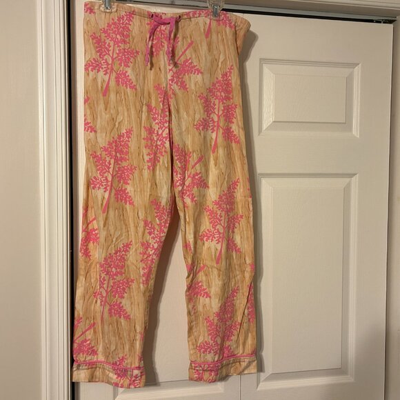 BEDHEAD Sz M Multi-Color Wood With Pink Coral Pattern Pajamas Set - Picture 7 of 9